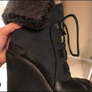 Tory Burch Fairfax Fur-lined Wedge Booties